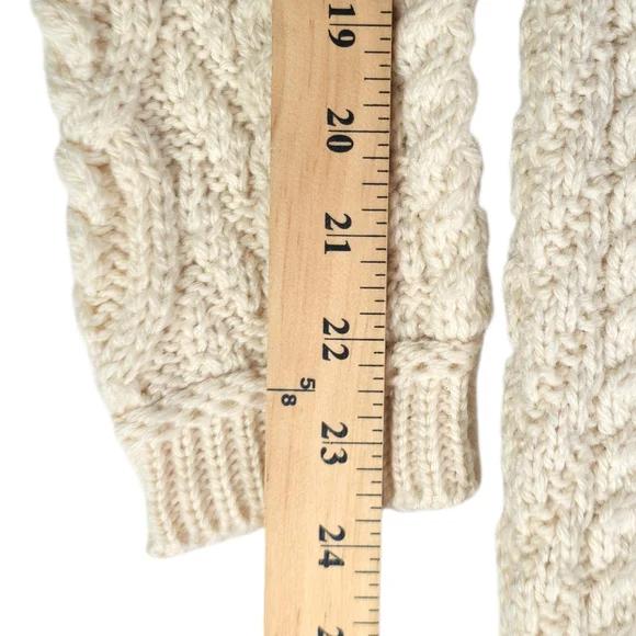 Inis Crafts Chunky Cream Wool Longline Cardigan size - Picture 3 of 15
